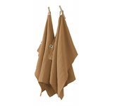 Lot de 2 essuie-mains  Gaïa  50 x 70 cm  Gaze de Coton  - Gaïa Camel
