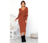 Vestido de punto sexy para mujer, estilo suéter, cruzado en la cadera, cálido, para otoño e invierno S negro