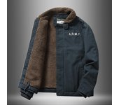 Chaqueta térmica de lana para hombre, abrigo táctico para exteriores, senderismo, caza, ropa deportiva informal para hombre, chaqueta de carga a la moda para invierno 4XL verde del ejército