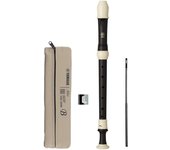 Flauta dulce alto YAMAHA estilo barroco de ébano, palo de limpieza para dedos, estuche de tela color crema, tabla de digitación de resina ABS YRA-324B ébano