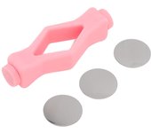 Tope de puerta para lavadora de carga frontal con imán fuerte en forma de boca, color rosa color rosa