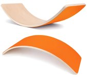 Wooden Balance Board Wobble Rocker Board Body Balancing Movement Activity Training Toy Lama Max orange naranja
