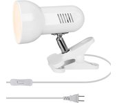 Escritorio con clip LED, mesa de trabajo, mesa alta, viene con aproximadamente 360 grados de energía, adecuado para PC, viene con bombilla LED, lámpara, lámpara, luz, luz, blanco