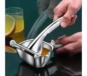 Exprimidor de limón de metal resistente: exprimidor manual fácil de usar, ergonómico y duradero para jugo fresco, exprimidor de manzana para restaurante blanco