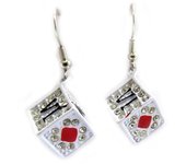 Les Trésors De Lily [E5107] - Boucles 'Dés de Chance' Blanc blanco
