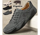 La tendencia de los zapatos casuales de piel de cerdo para hombres, zapatos deportivos transpirables de moda, zapatos de negocios cómodos antideslizantes 38 beige