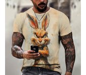 Camisetas gráficas de animales enojados para hombres, camisetas de moda de gran tamaño, divertidas, con estampado 3D, para hombre, camisetas de manga corta, ropa para hombre S