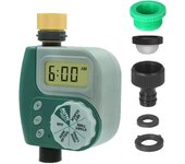 Temporizador de agua programable Digital, resistente a la intemperie, grifo para césped y jardín, temporizador de manguera, riego automático US verde oscuro