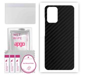 apgo Protective Skin Sticker for the back compatible with Xiaomi Redmi Note 10s, Wrap Film, Foil, Vinyl - Pattern Carbon Black