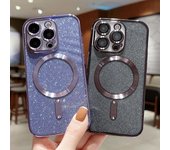 Funda magnética con purpurina transparente para iPhone 15, 14 Plus, 13 Pro Max, 12, 11, carcasa de lujo de Color caramelo a prueba de golpes iPhone 14 negro