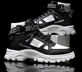 Botas altas de cuero para hombre, botines de plataforma británicos de primavera, transpirables e informales, para exteriores 39 blanco