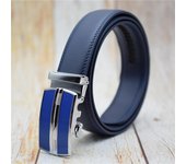 Cinturón de cuero de vaca para hombre, cinturón de cuero negro/azul/blanco/marrón/rojo para pantalones vaqueros, cinturón con hebilla automática a la moda 110cm