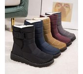 Botas de talla grande para mujer y hombre, botas cálidas gruesas de invierno, zapatos de lana y algodón, botines impermeables para senderismo al aire libre 35 negro