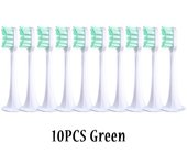 10 piezas para XIAOMI MIJIA T300/T500/T500C/T700 cabezales de repuesto para cepillo de dientes eléctrico sónico, tapas de cerdas suaves, boquillas para paquete de vacío blanco