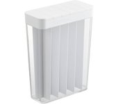 Yamazaki Jitsugyo 3822 Botella de arroz para refrigerador clasificador de 1 taza, color blanco aprox.. Plato sin medidor de arroz, tipo deslizante, 18,5 x 8,5 x 24,5 cm de ancho