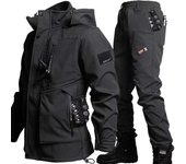 Traje de terciopelo para otoño e invierno para hombre, chaqueta antidesgaste, impermeable y resistente al frío S