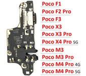Nuevo para Xiaomi Poco F1 F2 Pro F3 X3 X4 M3 M4 Pro 4G 5G Puerto USB Cargador Conector de base Placa de carga Cable flexible Micrófono Poco M3 No IC
