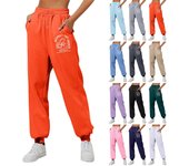Pantalones de chándal de Invierno para Mujer, Pantalones Casuales de Color sólido, Pantalones de chándal de Lana para Mujer, Pantalones Rectos de Pierna Ancha XXL