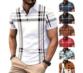 Camiseta de manga corta de verano para hombre, polo informal con solapa, tops de tendencia versátiles a la moda para hombre S