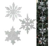 Adornos de copos de nieve de cristal acrílico navideño, adornos de copo de nieve para árbol de Navidad, colgante transparente para árbol de Navidad One Size