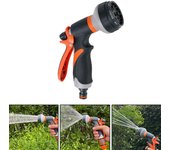 Herramienta de agua de alta presión multifunción con 8 modos de pulverización, rociador de césped de mano ajustable, manguera de riego, boquilla de aspersión para lavado de jardín y coche