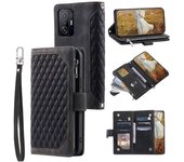 Funda de silicona mate para Xiaomi 14T, 13T, Poco X5 Pro, Redmi 14C, Note 12, 11, 10, POCO X5 Pro 5G, de lujo, con cordón de cuero y ranura para tarjetas. Redmi Note 11 negro