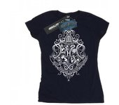 HARRY POTTER Camiseta de algodón con escudo de Hogwarts Draco Dormians para mujer/señora S blanco