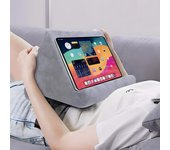 Soporte de esponja para tableta, soporte para iPad, Samsung, Huawei y Xiaomi, soporte para tableta, soporte para teléfono móvil, soporte de lectura multiángulo. marrón