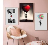 Pinturas en lienzo con la frase  Acepta mi corazón para amar , carteles e impresiones de Banksy, arte de pared, imagen para decoración del hogar y el dormitorio 30x40cm No Framed