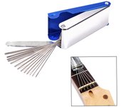Juego de limas para tuercas de guitarra, caja de herramientas Luthiers, 13 tamaños de limas, 1 lima plana para guitarra banjo
