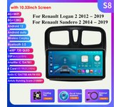 Radio con GPS para coche, reproductor multimedia con Android, 2Din, navegador, Carplay, pantalla inteligente 4G, para Renault Logan 2 2012-2019 Sandero 2 S1 8Core 3G 32G-2