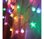 Cadena de luces LED en forma de estrella, luces navideñas de colores, luces nocturnas, carpa para acampar al aire libre, Navidad Bare Lamp&USB