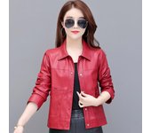 Nueva chaqueta de PU para mujer, abrigo de cuero para niña de primavera, chaquetas para mujer, prendas de vestir exteriores ajustadas a la moda para mujer XXXXXL