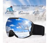 Gafas de esquí antivaho esféricas grandes para hombre y mujer: protección para la nieve y el montañismo 7028 azul