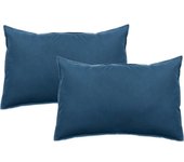 Lot de 2 taies d’oreiller Palace pur coton teint lavé 63 fils/cm² Vent du sud - Palace Marine - Lot de 2 taies d'oreiller 50 x 70 cm