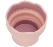 Cubo para lavar pinceles de pintura, portátil, plegable, de gel de sílice, reutilizable, fácil de transportar, herramienta para suministros de arte color rosa
