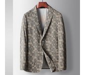 Traje Casual para Hombres Primavera y Verano Sección Delgada Traje de Negocios Solapa Chaqueta Occidental de Moda de un Solo Pecho XXXXL gris