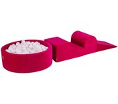 Bloques de escalada de espuma para niños pequeños MeowBaby® Magenta 3 elementos con piscina de bolas 90x30cm 235x45x30 cm