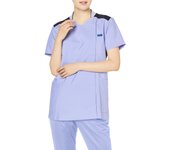 Bata blanca médica con cremallera 7038SC Saxofón x Azul marino oscuro Japón LL a talla japonesa [Bolsa médica con cremallera] Para mujer (equivalente XL)