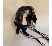 Tocado de sirvienta para niñas, accesorios para el cabello a la moda para fiesta de boda, diadema de Lolita, envoltura para la cabeza con orejas de gato 2