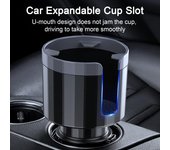 Portavasos de gran diámetro para coche, Base estable giratoria, posición de tarjeta elástica, adaptador expansor de botella de agua ajustable, accesorios para coche negro