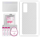 apgo Protective Skin Sticker for the back compatible with Huawei P Smart 2021 NFC, Wrap Film, Foil, Vinyl - Pattern Transparent Carbon