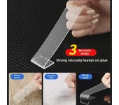 Cinta adhesiva nano de doble cara mejorada: Fuerte, sin dejar rastro, impermeable, transparente 1M x 10MM, 1MM thick
