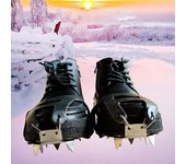 Plantillas de tracción con tratamiento térmico, ligeras, con picos de agarre para nieve y carretera, diseño dentado, 1 par L negro