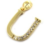 Les Trésors De Lily [M8745] - Colgante chapado en oro 'Letra U' en oro blanco - 21x10 mm oro