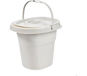 Chamber Pot Pee Container Convenient to Use Sturdy Stable Base Commode Bucket Potty for Indoor blanco