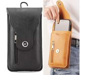 Riñonera de cuero para teléfono iPhone 14, 13 Pro Max, Clip para cinturón, funda con ranura para tarjeta para Apple 12 Mini 11 Pro Max XR X XS Max negro