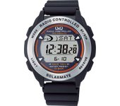 [Citizen Q&Q] Reloj digital con radio, solar, resistente al agua, con fecha, correa de uretano, MHS7-300, para hombre, color negro