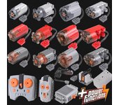 Juego de motor eléctrico para coche, control remoto, caja de batería, interruptor con luz LED, función de encendido, MOC, bloques de construcción, coches, juguetes de motor M