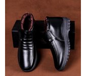 Zapatos de invierno de algodón antideslizantes para hombre: Cálido, forrado de terciopelo, suela suave, engrosado para uso al aire libre, ideal para personas mayores. 45